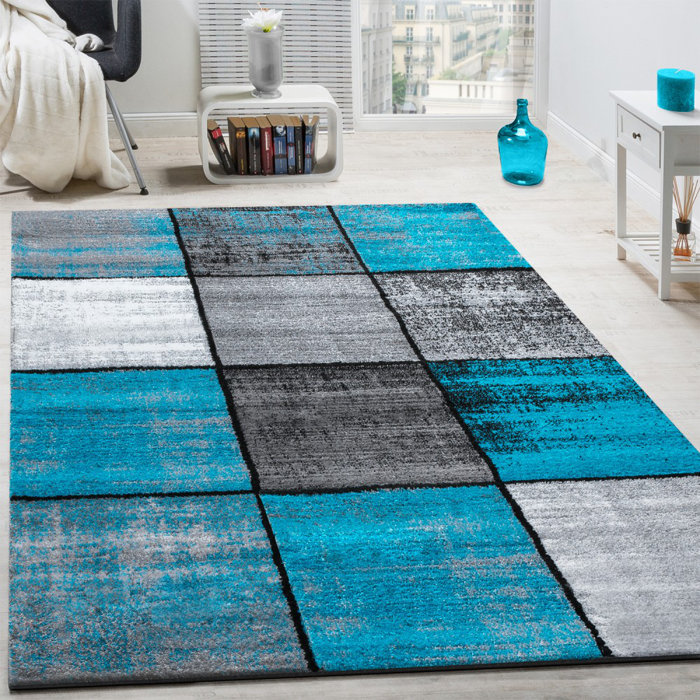 17 Stories Florizel Grey/Turquoise Rug & Reviews Wayfair.co.uk